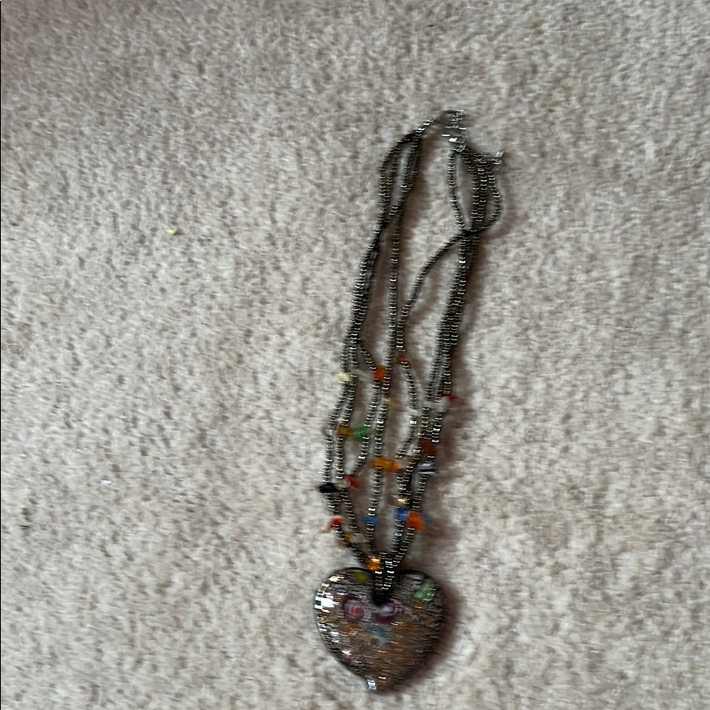 Silver and Black Intricate Necklace with Natural Stone Elements